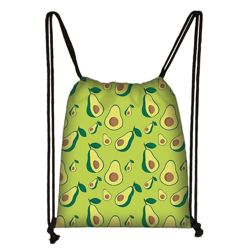 Avocado Lemon Backpack Women Softback plecak Ladies Storage torba ze sznurkiem do podróży dziewczyny Daypack torba na książki uchwyt na buty prezent: skdavocadocw14
