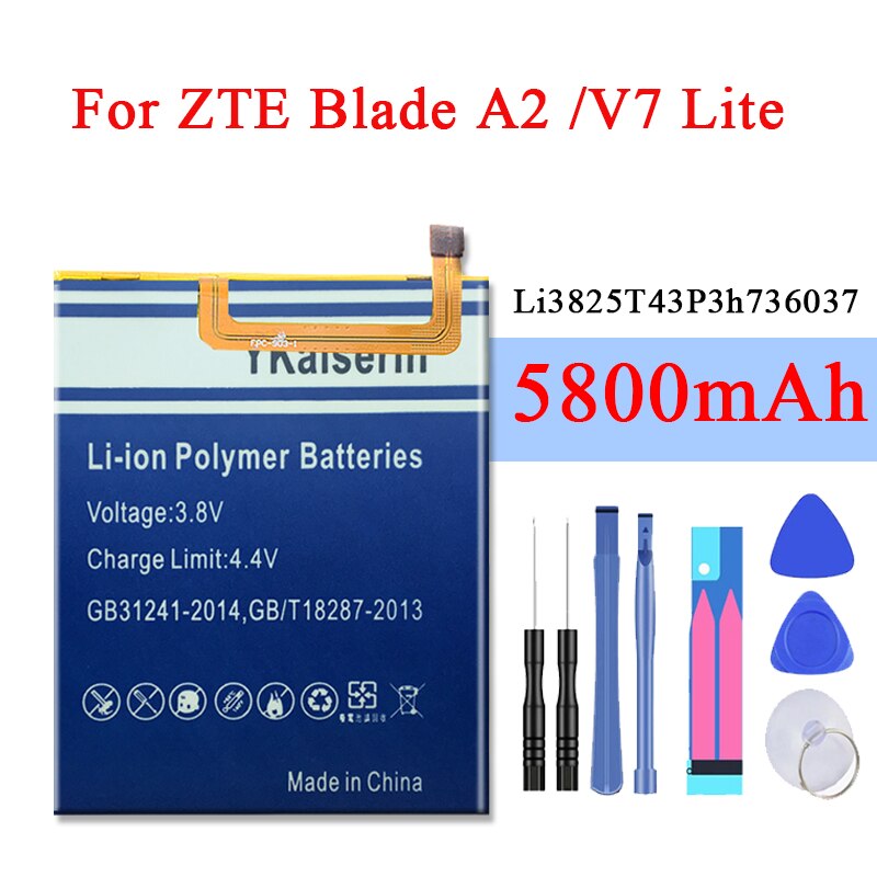 5800 Mah Li3825T43P3h736037 Batterij Voor Zte BV0720/Voor Zte Blade A2/Voor Zte Blade V7 Lite Dual Sim batterie + Track No