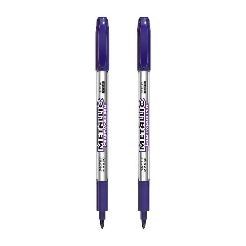 2 stk/parti gør-det-selv metallisk vandtæt permanent maling tusch penne guld sølv highlights til gør det selv epoxy harpiks håndværk tegnepen: 2 stk lilla