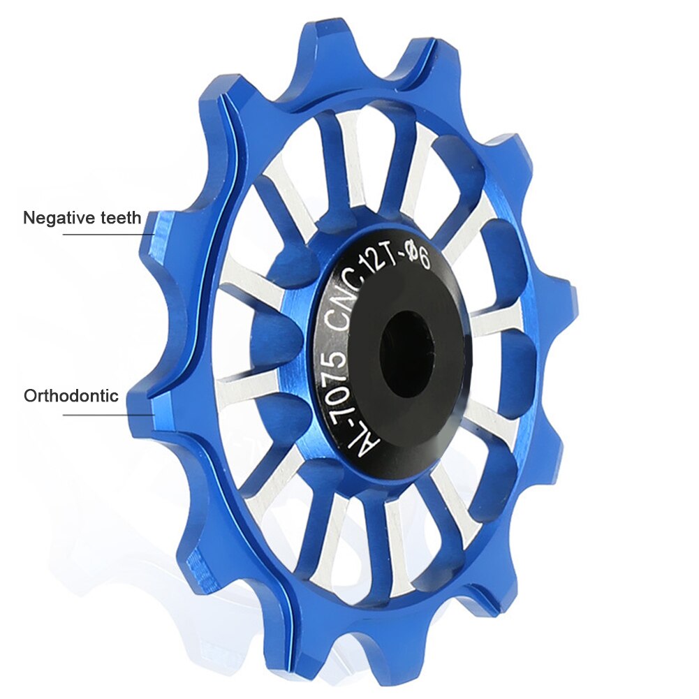 12T Road Bike Guide Roller Idler 6mm MTB Bicycle Rear Derailleur Wheel Pulley