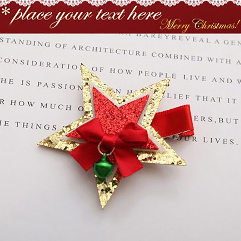 Baby Meisje Haar Clips Elanden Tree Star Kids Haarspelden Headwrap Baby Meisje Haar Accessoires Baby Haar Clips Kerstcadeaus: red stars