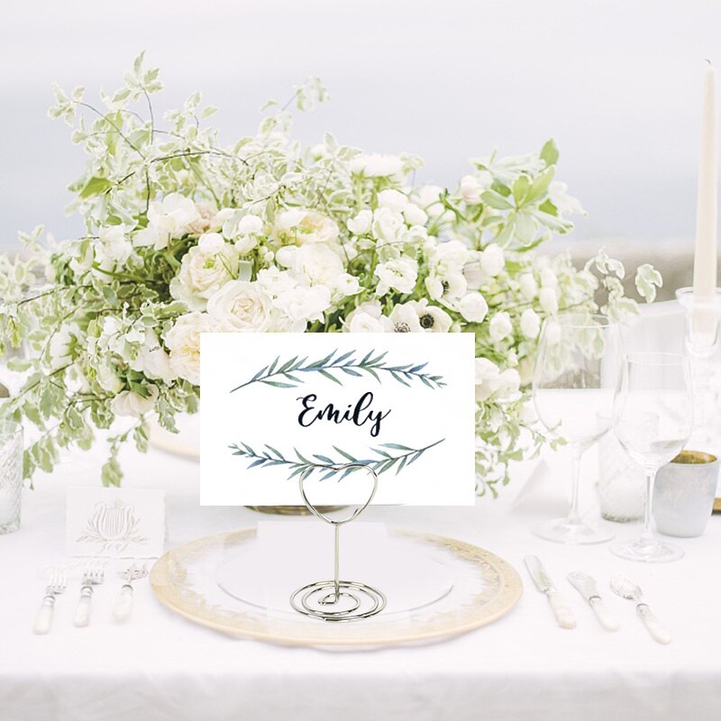 10 Uds. Portatarjetas de Metal, soportes con Clip para fotos, mesa de boda, número, nombre, soporte para letrero para boda, de cumpleaños, decoración del hogar
