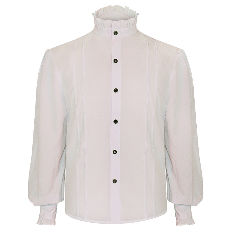 Chemise à manches longues pour homme, vêtement gothique à volants, style Vampire, médiéval, victorien, Steampunk, pour adulte, Costume d&#39;halloween