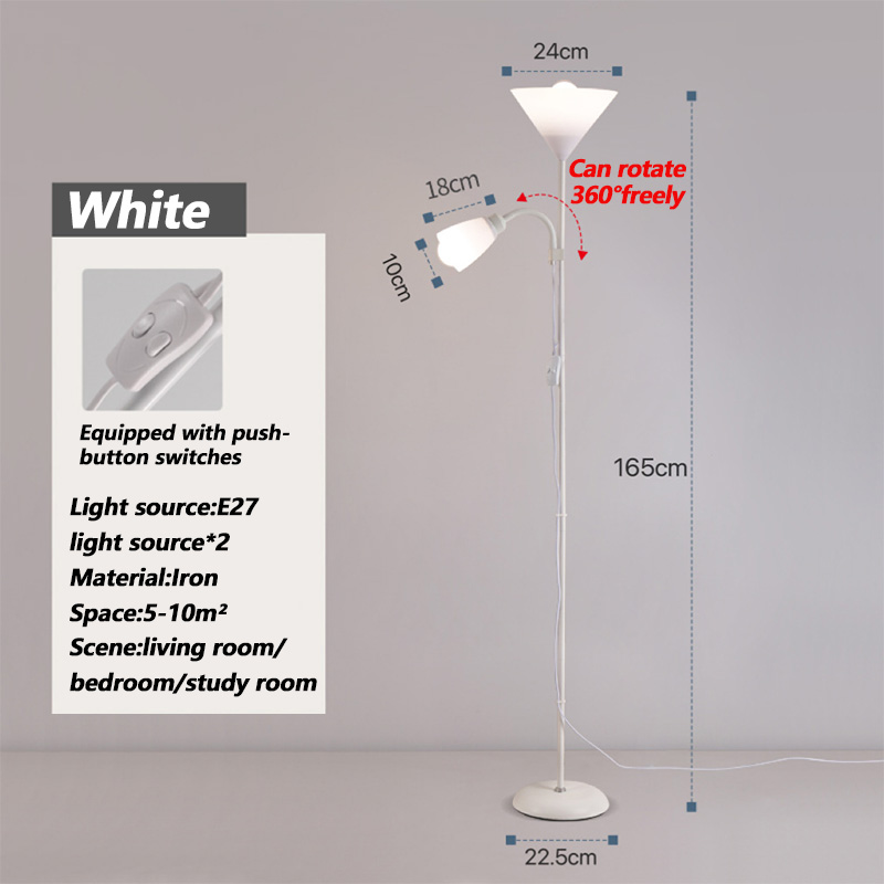 Jernmaling gulvlampe skandinavisk trykknapkontakt mor stil stue soveværelse arbejdsværelse indendørs minimalistisk dekorativ lampe: Sort / Grøn