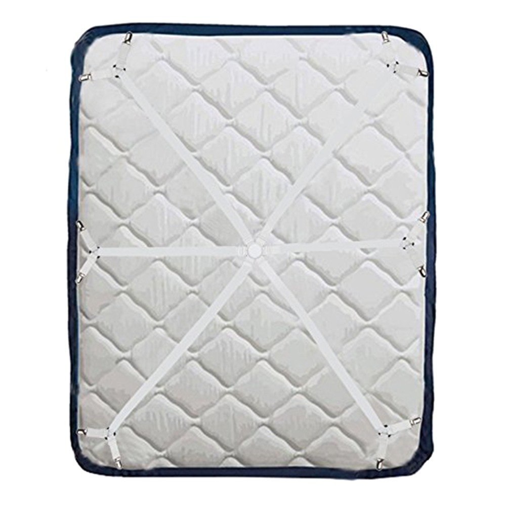 Sengetøj fastgørelse justerbar elastisk monteret lagen stropper på kryds og tværs sengetøj fastgørelser seler 12 clips fast holder