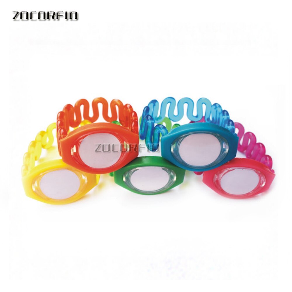 Pulsera de 125khz EM4100, Control de acceso Rfid, etiqueta de elasticidad, Color, 10 unids/lote