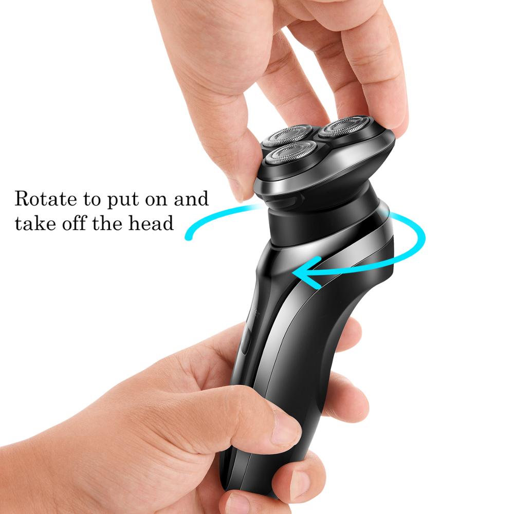 HATTEKER Rotary Electric Shaver 4 in 1 Facial Electric Razor for Men USB Rechargeable Grooming Kit Beard Wet Dry Shaving Machine