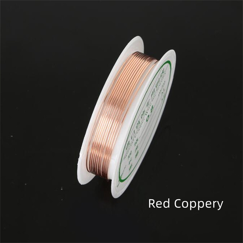 Alambre de cobre de plata/oro rosa para pulsera, collar, abalorios de colores, accesorios de joyería para fabricación artesanal, 0,2-1mm: 1mm- 1.5 meters / Copper