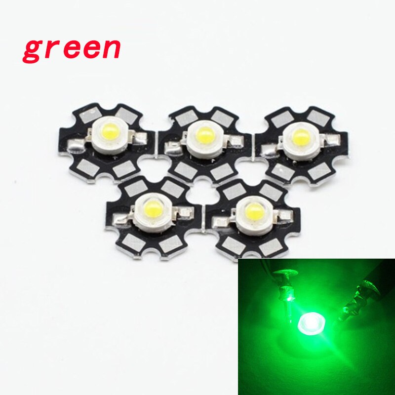 High Power LED Chip CREE 1W 3W LED Light Emitting Diode Warm White + 20mm Aluminum Star Base PCB LED Beads Spot Light Bulb 10pcs: Mint Green