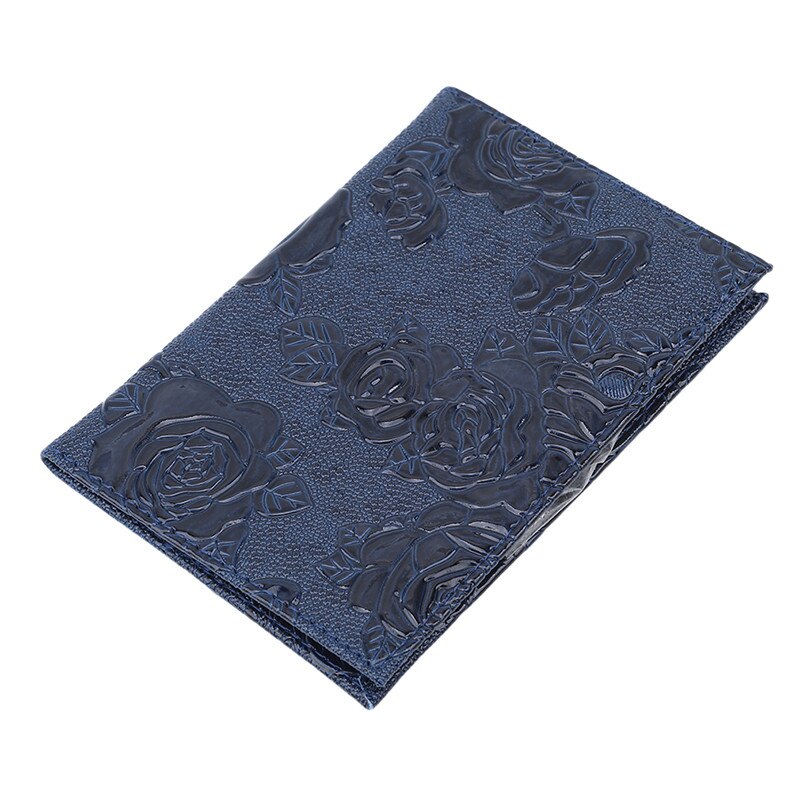 rojo tridimensional en relieve rosa PU cuero mujeres viaje pasaporte titular en relieve pasaporte cubierta tarjeta de crédito ID bolsa: dark blue