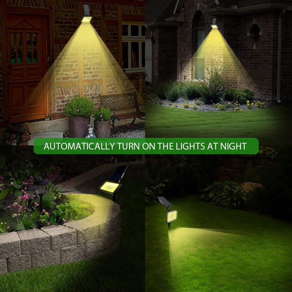 Solar Spotlights 50 Led Outdoor Landschap Wandlamp Waterdichte IP44 Warm Wit 3500K Verstelbare Solar Tuin Decoratie Verlichting