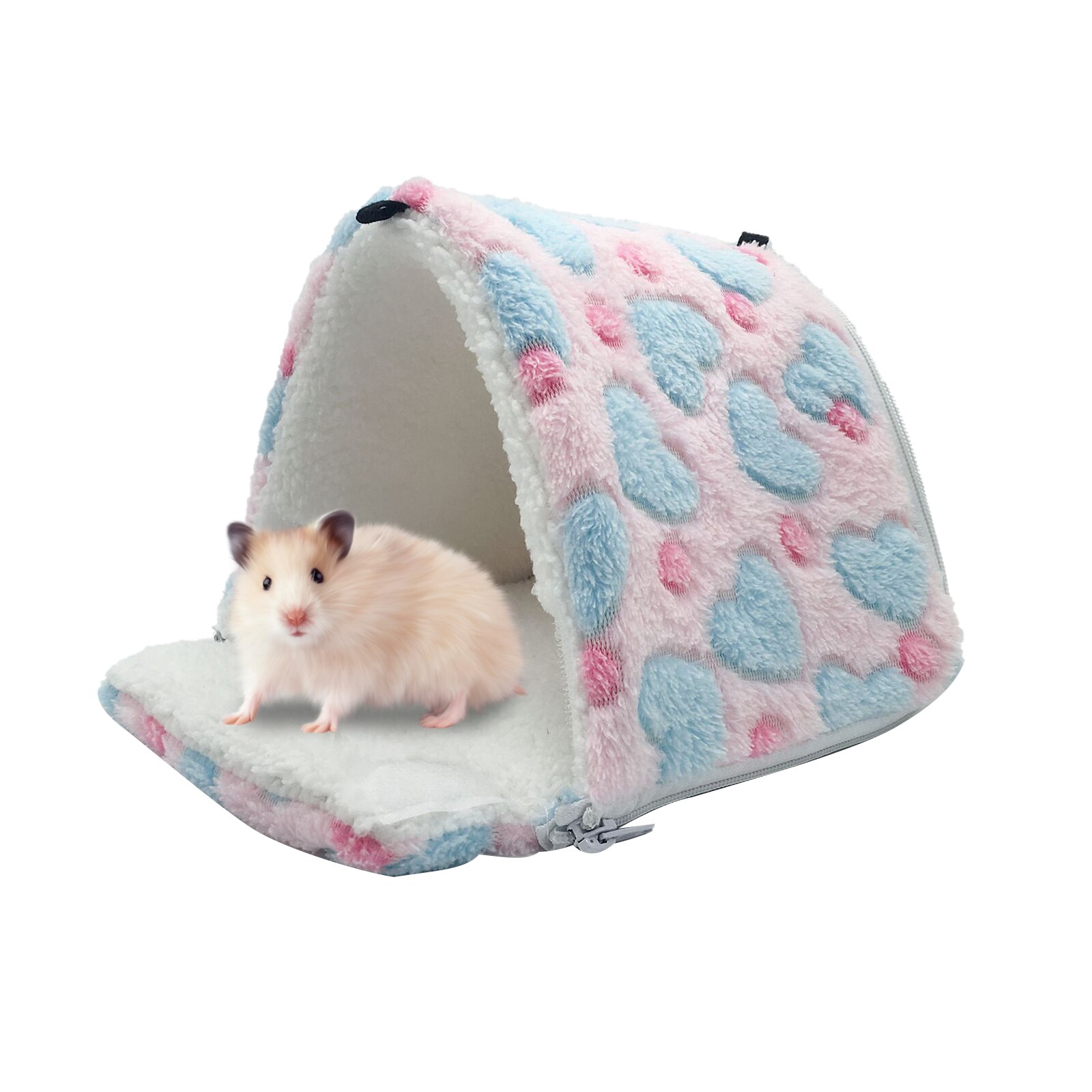 Small Animal Pets Cages Winter Spring Hamster Guinea Pig Squirrel Keep Warm Nest Soft Comfortable Sleepping Bed Hammock Tent: Pink / S 14x12cm