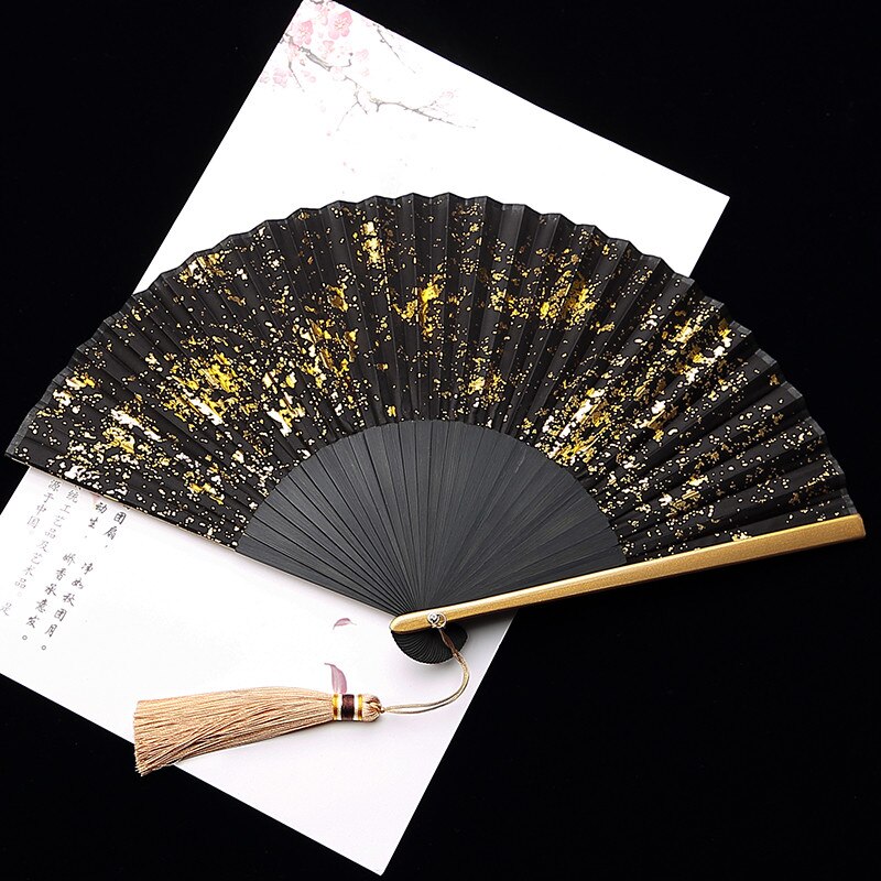 portable classical Japanese folding fan Chinese traditional bamboo wood and silk decoration Personality hand fan best