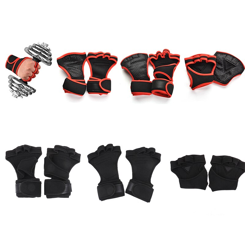 1 paar gewichthefhandschoenen voor dames heren fitness sport bodybuilding gymnastiek handgrepen gym handpalmbeschermer handschoenen