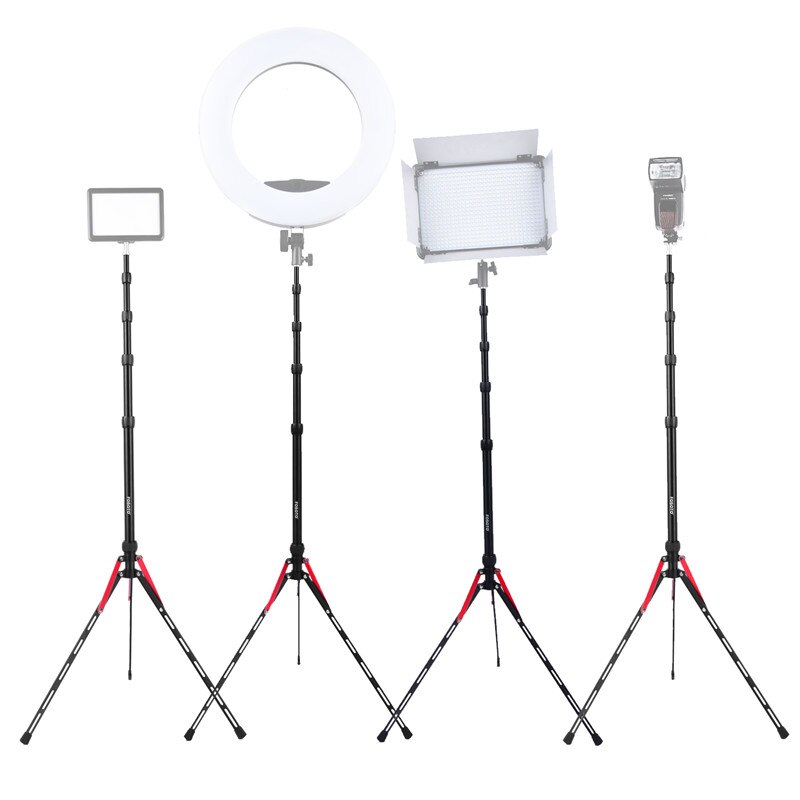 Fosoto FT-190B Rood Led Licht Statief Stand Tas 2.22m Softbox Voor Fotostudio Fotografische Verlichting Flash Paraplu Reflector