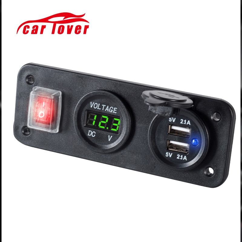 12-24v usb lader for motorsykkel bil lastebil atv båt led bil 3.1a dobbel usb-uttak lader strømadapter uttak strøm
