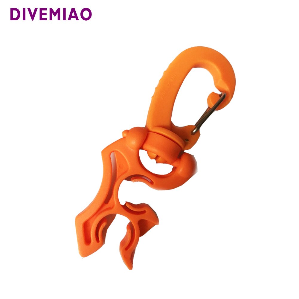 SCUBA diving equipment hose holder BCD Double Hose hook with swivel For SCUBA Dive tank hose regulator pressure tube: Orange