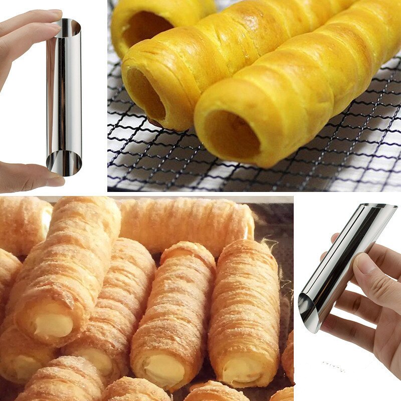 12 kpl ruostumatonta terästä taikina cannoli muotoja elintarvikelaatuisia kerma sarvi muotti kakku sarvi muotti cannoli putket kuoret taikina leivin muotti