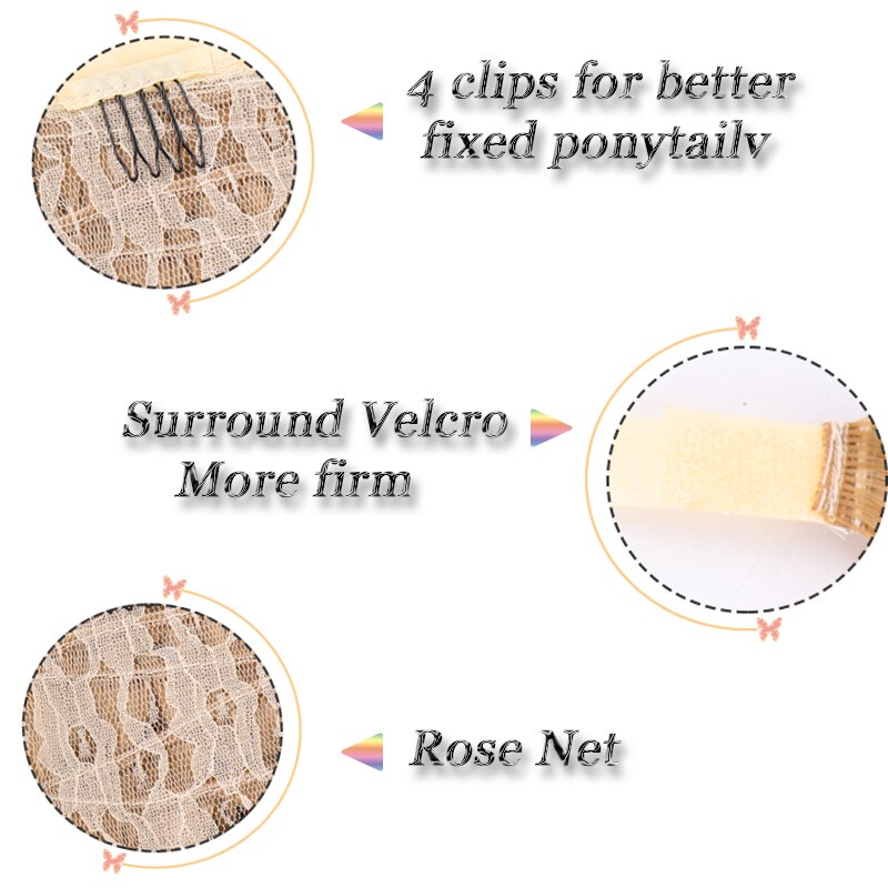 AILIADE Women Long Corn wavy Wrap Around Magic Paste Ponytail Hair Extension Resistant High Temperature Hairpieces Synthetic
