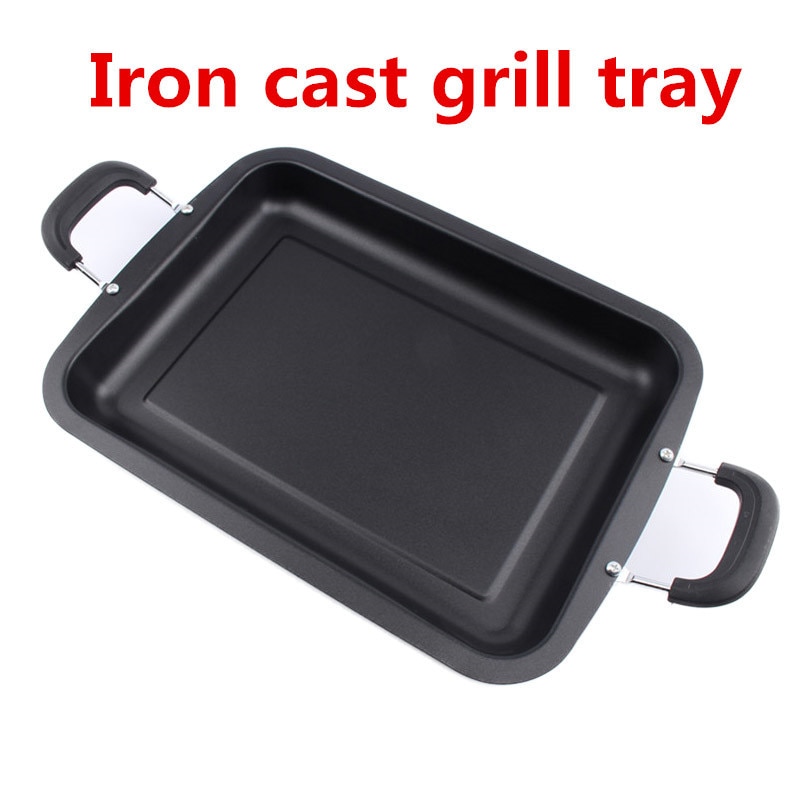 Fish Pan meat seafood Barbecue BBQ Rectangular Iron Plate Pan Commercially pan cooking pot hotpot grill tray cookware wok pan