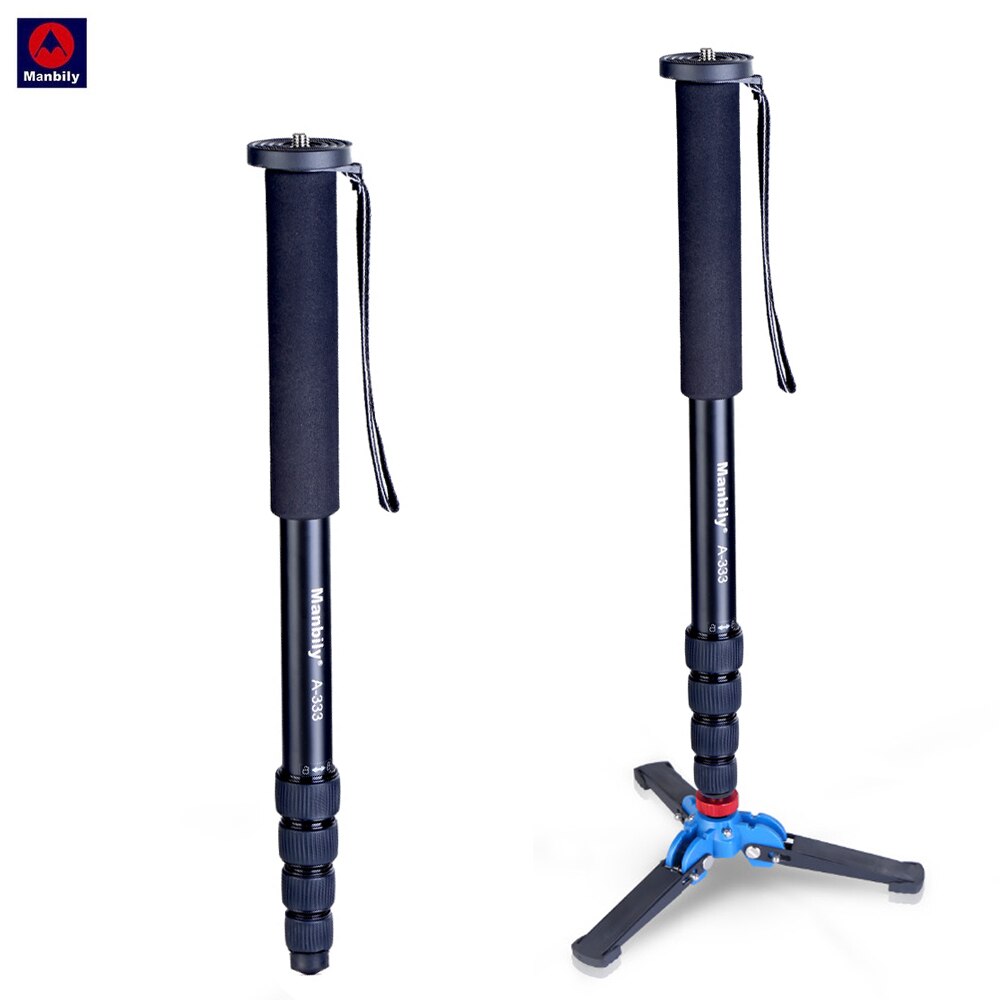 Manbily A-333 Aluminum alloy photography monopod stand with mini tripod base desktop tripod &amp; ball head