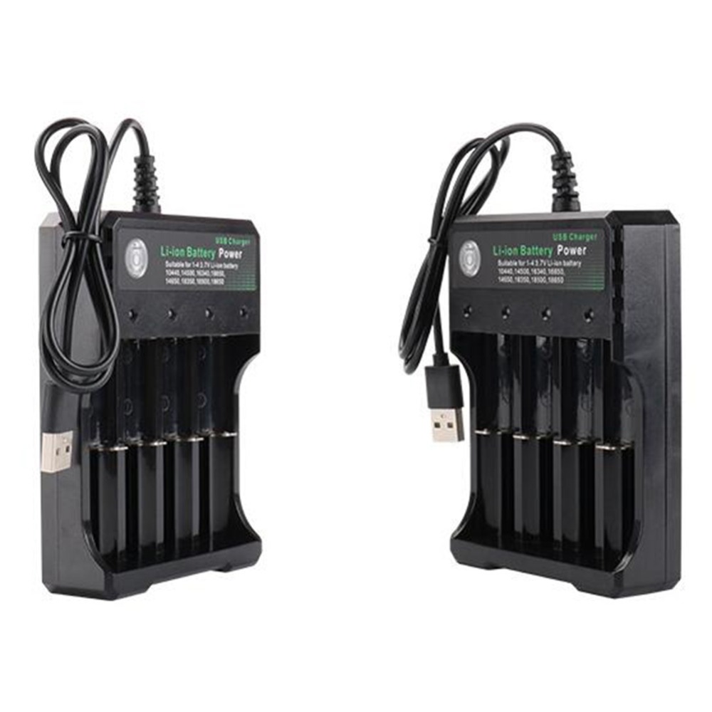 2 3 4 Slots 18650 Battery Charger 3.7V Portable Rechargeable Charger Lithium For 26650 18700 17670 16340 14500 10440 Batteries