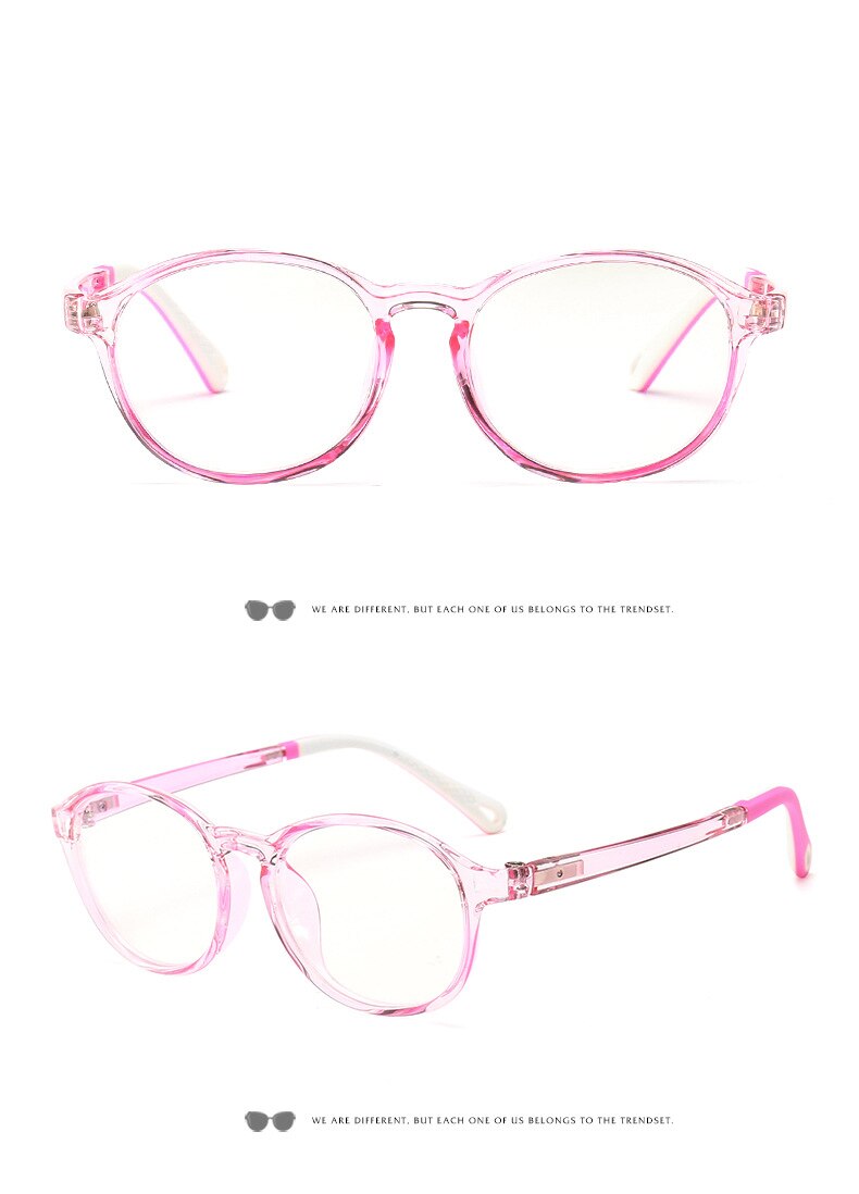 VCKA Children TR90 Silicone Glasses Frame Ultralight Eyeglass Kids Anti-blue light Boy Girl Computer Game Protective Goggle: 3