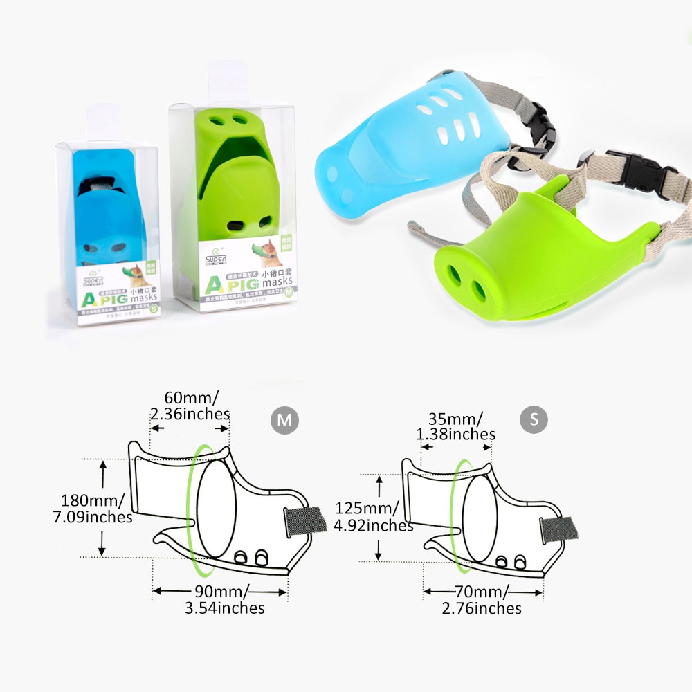 Anti-bite Stop Barking Dog Muzzle Silicone Cute Pig Nose Stop Chewing Funny Puppy Adjustable Mouth MaskBreathable For Small Dog