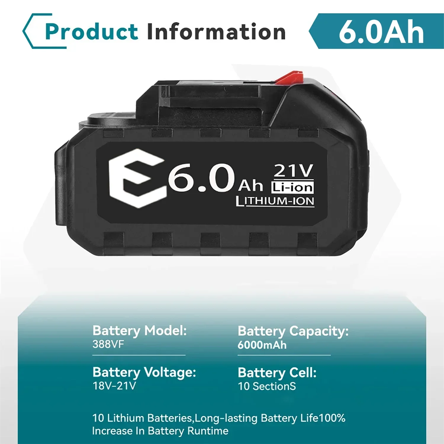 18v 21v 388vf oplaadbare batterij 3000 mah 6000 mah 9000 mah lithium-ionbatterij li-ionbatterij voor makita elektrisch gereedschap