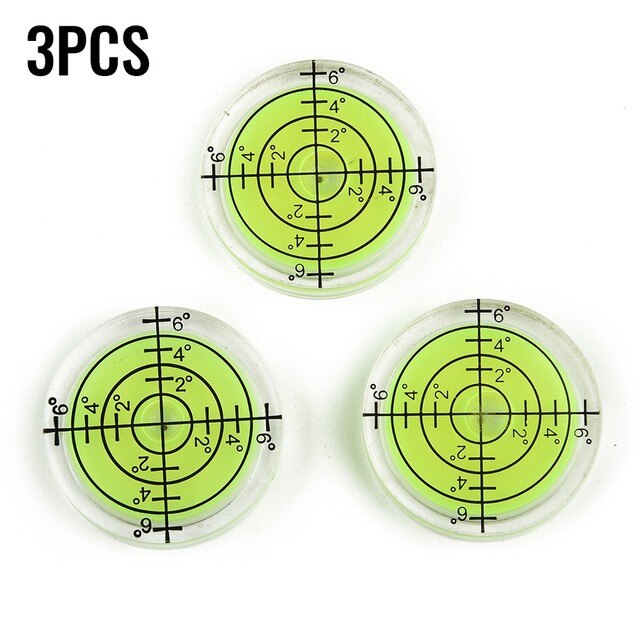 1/3pcs Spirit Level Bubble 32mm X 7mm Mini Round Bullseye Leveller Boat Caravan Tile Precision Leveling Bubble With Scale Green: 3pcs green