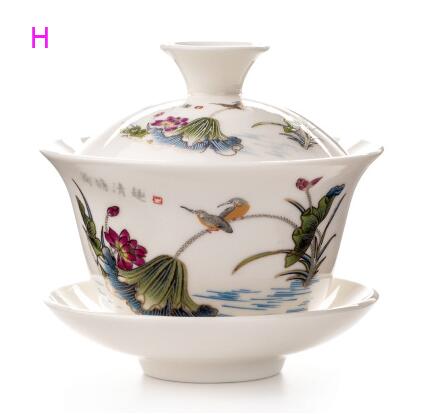 Gaiwan Tea Cup Tureen Teapot Chinese Traditional Ceramic Kung Fu Tea Set tea glass teacup set cup with lid CL10121414: H