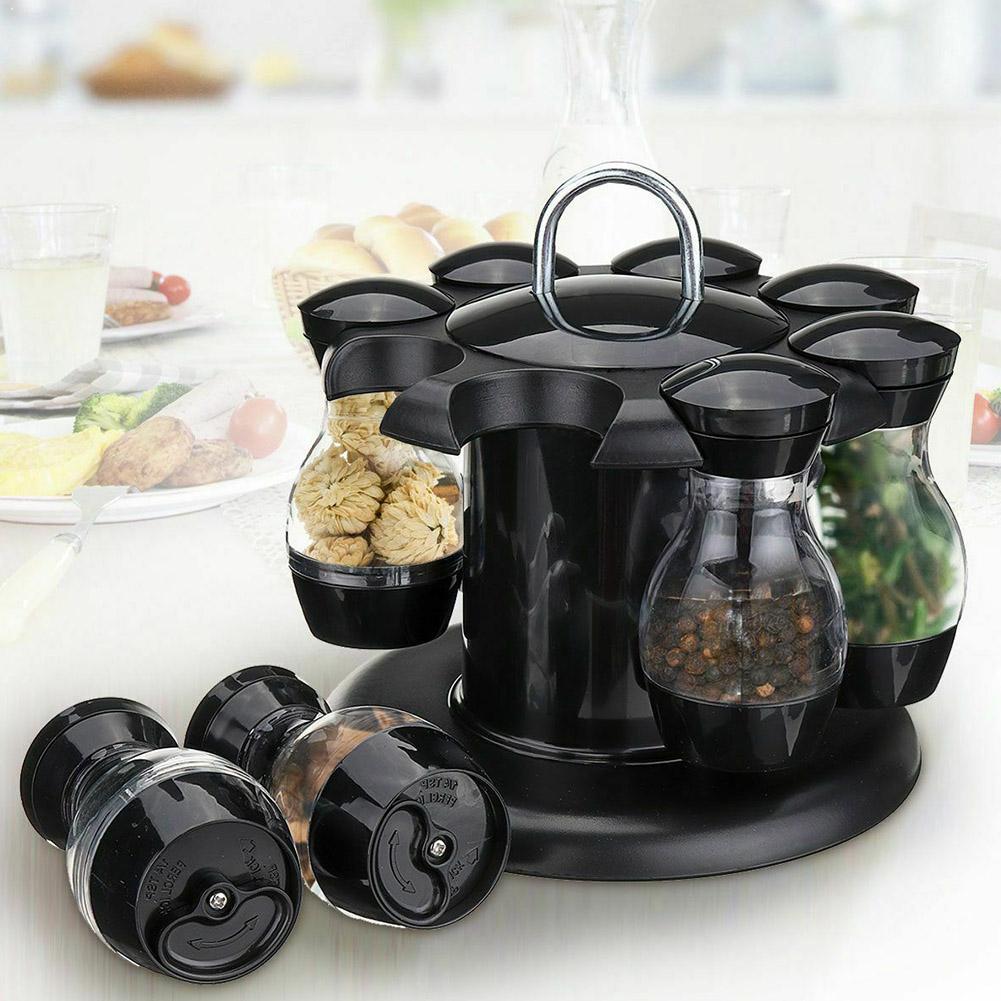 8/16 Stuks Roterende Cruet Kruiderij Kruiden Potjes Kruiden Houder Flessen Peper Rack Shakers Organizer Sprays Keuken Zout Sto s0Z0