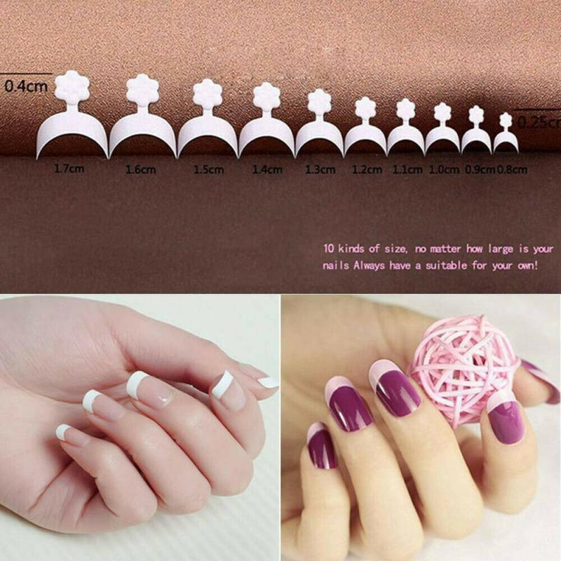 100 stk /500 stk manicure negle halvmåne fransk kant hvid fransk halvpasta korte falske negle negleværktøjer