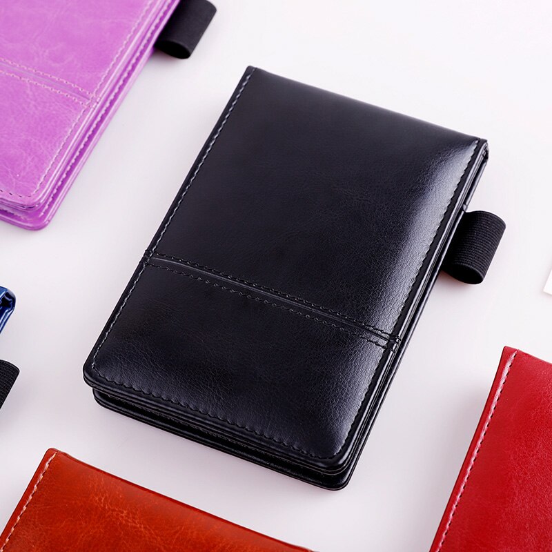 stationery small pocket notebook A7 PU leather notepad business work note book daily memo planner with calculator