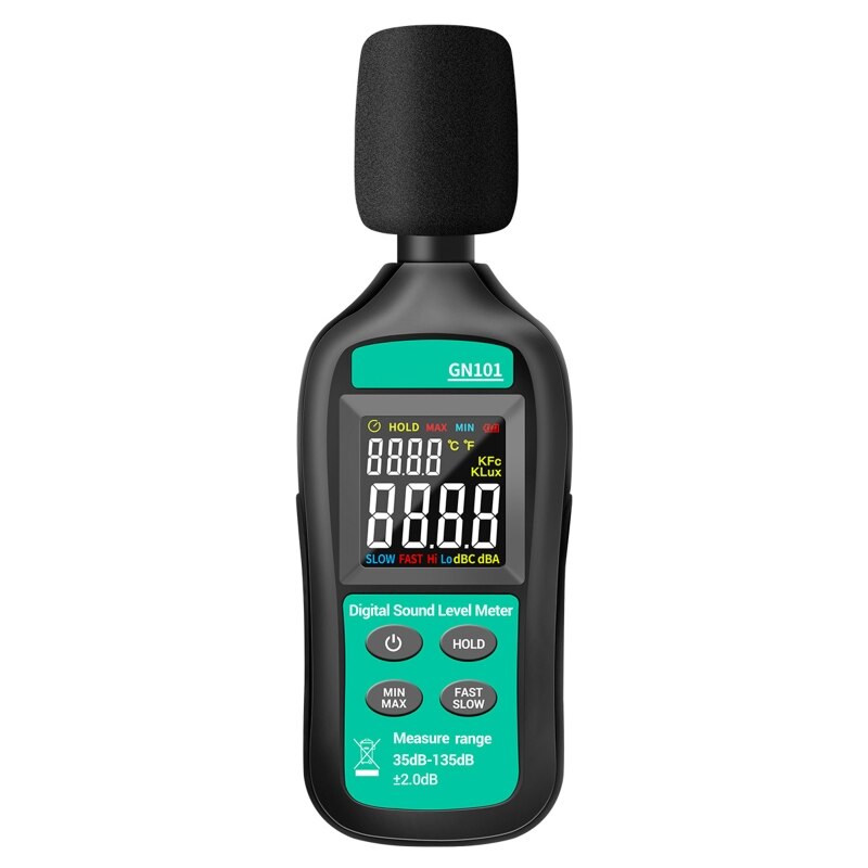 Digital støjmåler lydniveaumåler 35-135 db decibel monitor intelligent logger diagnostisk værktøj  gn101