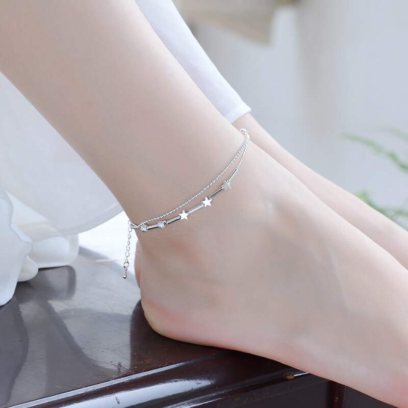 Sipengjel trendy kvinnelige fotlenker barfot hekle sandaler fotlenker armbånd på benet fot kjede smykker: Jl0012