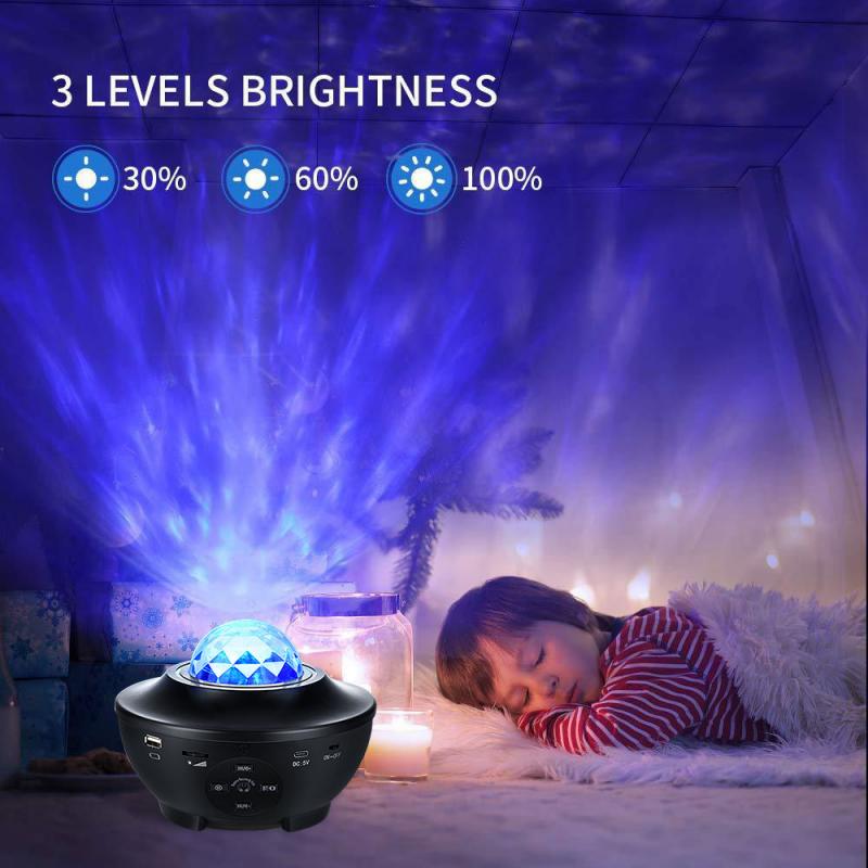 Led Star Projector Nachtlampje Muziek Sterrenhemel Sfeer Lamp Usb Zwarte Kom-Vormige Projectie Lamp Aankomst