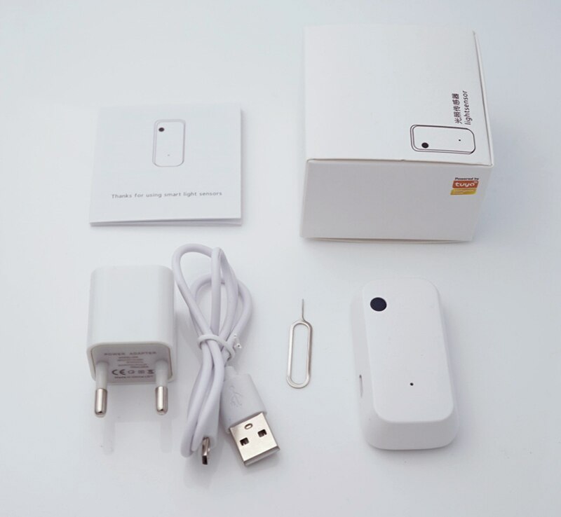 Tuya maison intelligente 180 ° WIFI capteur d'éclairement capteur de luminosité WiFi intelligent vie intelligente alimenté par capteur de lumière USB: EU plug