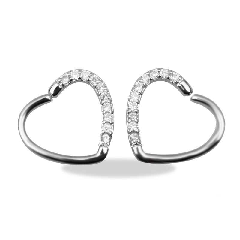 Punk Body Piercing Nose Cartilage Heart Right Closure Daith Cartil Tragus Hinged Segment Ring Body Jewelry Earrings 5 Style