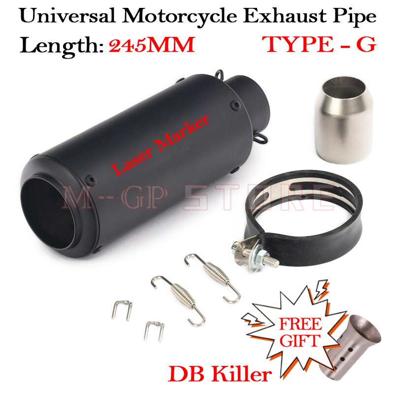 51MM Motorcycle Short Exhaust Slip On Universal Modified Moto Escape DB Killer Muffler For S1000RR Z900 CBR1000 R3 R25 MT07 MT09: TYPE-G