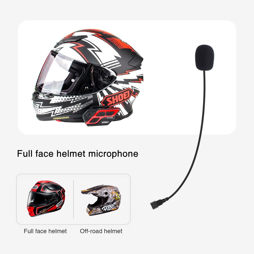 2pc lexin earphoe med 2- typ mikrofon intercom headset tillbehör för lx-etcom hjälm hög ljud brusreducering