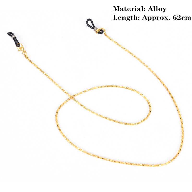 Goud zilver metalen brillenketting band brillenkettingen glazen kralen brillenkoorden koordhouder brillenkoorden: Nr. .3 -  goud