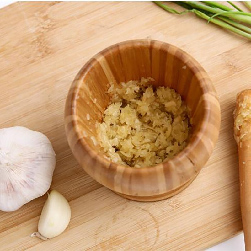 Drewniany moździerz i tłuczek miseczka robić przecierania zestaw wyciskacz robić czosnku imbir zmiażdżyć garnek młynek robić przypraw moździerz tłuczek zestaw narzędzi kuchennych