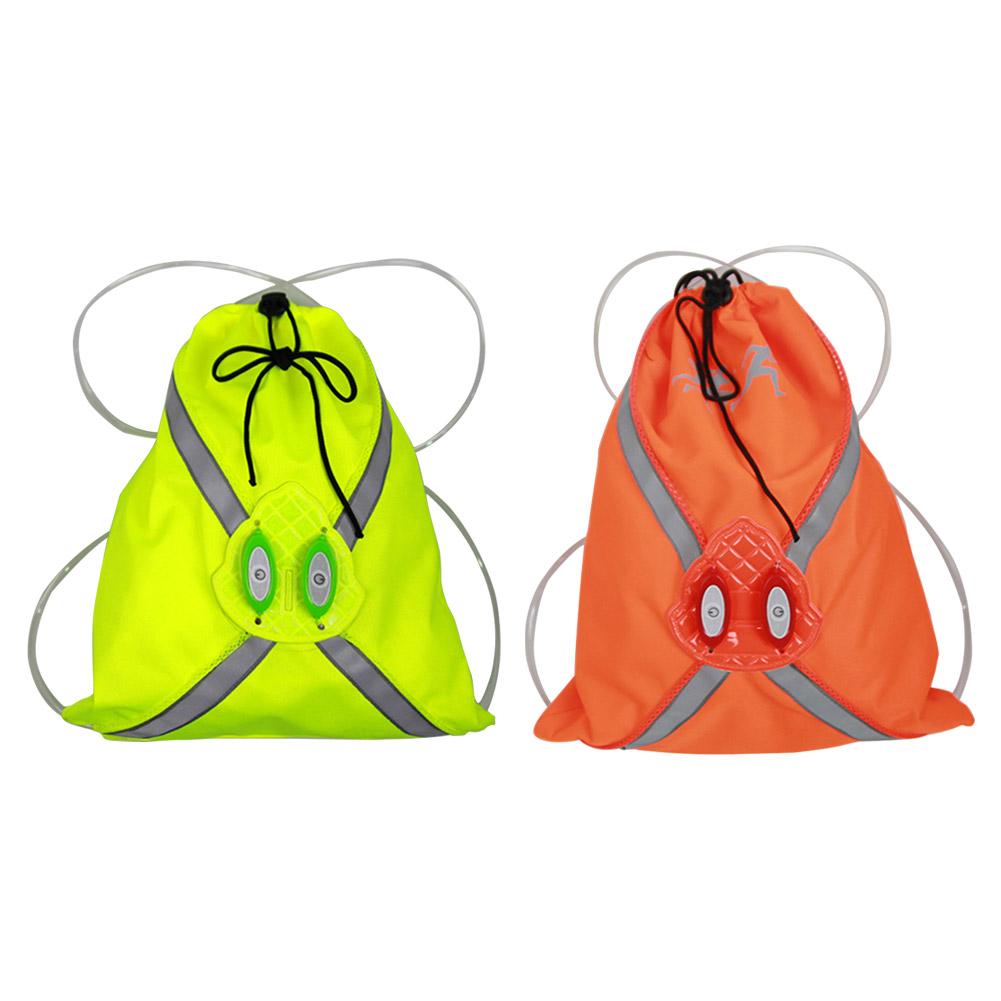 Mænd kvinder sports taske med ledet lys reflekterende snor stor rygsæk udendørs sports tas træning cykling camping opbevaringstaske