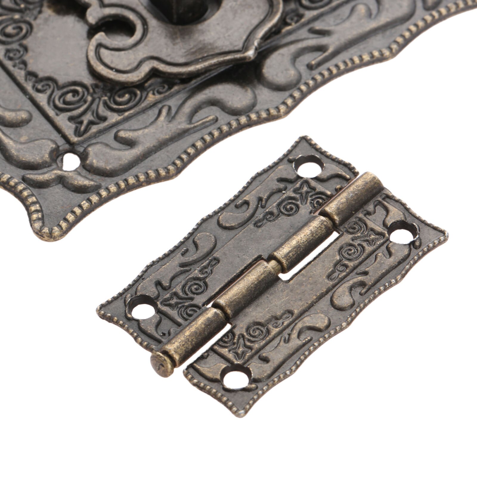 2 stk 36*23mm møbler dekorativt kabinet hængsel hardware  +1pc 67*56mm antik bronze smykker trækasse lås hasp lås