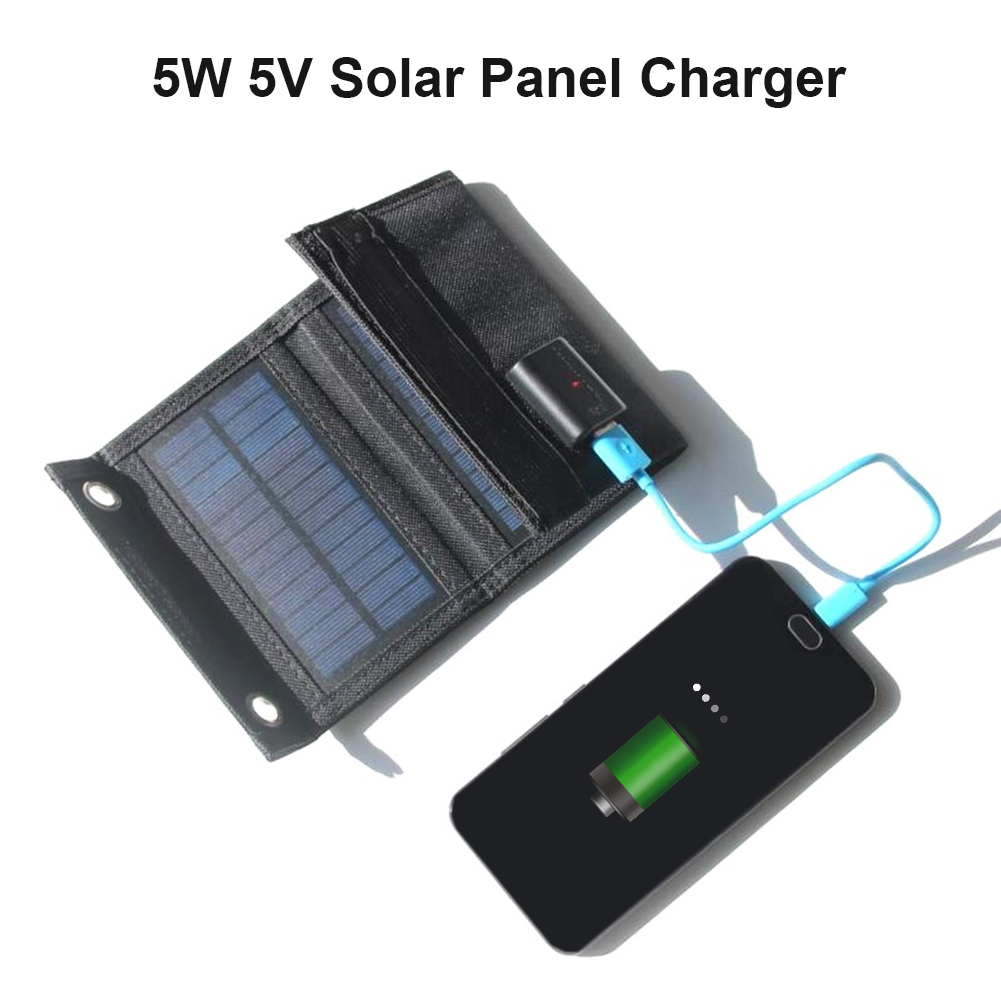 20W Foldable Solar Panel USB Solar Cells 5V Portable Battery Charger Outdoor Solar Charger Power Bank for Smartphones Charging: 5W 290x145x2MM