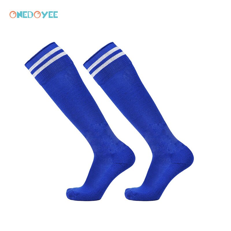 Onedoyee Sports Men Women Kids Football Socks Outdoor Running Soccer Socks Breathable Children Boys Stockings Socks Knee High: Blue / Kids  Size