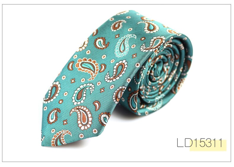Herre slips smalt slips 6cm klassisk paisley slips til mænd formel business bryllup jakkesæt halstøj jacquard vævede slips: Ld15311