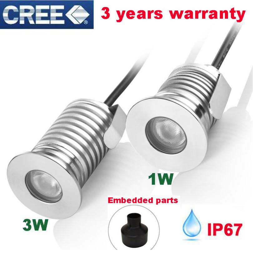 12v 24v ip67 1w 3w led inbouw vloerlamp voor buiten, waterdicht, tuinverlichting onder de grond, led lamp