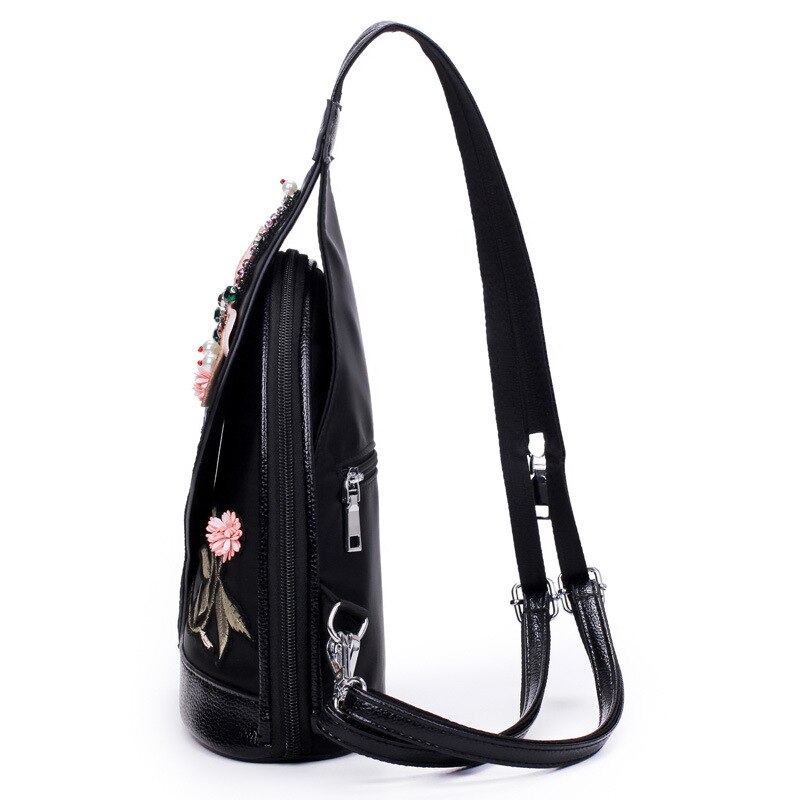Mochila multifuncional bordada 3d libélula, bolsa de viagem portátil estilo oxford para meninas bolsa de ombro b573